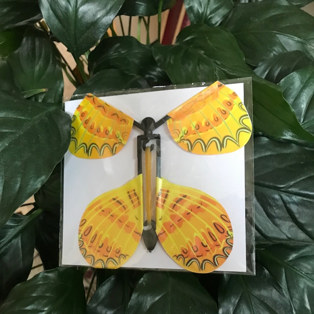 Butterfly Flying Twist and Let Go Fyleng for Book Card or Letter Insert Yellow